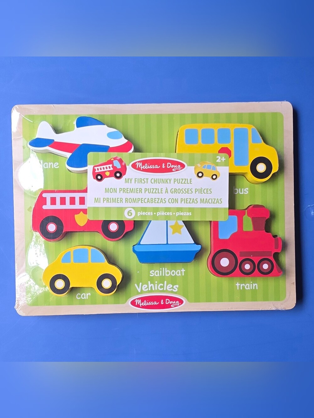 Melissa & Doug - My 1st Chunky Puzzle - Vehicles - Wooden Puzzle